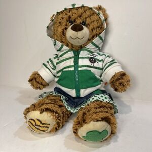 Build a Bear SAMOA COOKIE Girl Scouts Green White Stripe Jacket Denim Skirt